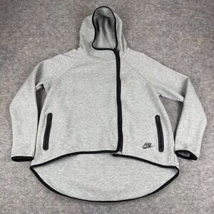 Nike Sportswear Tech Fleece Jacket Asymmetrical Gray Womens Medium M *